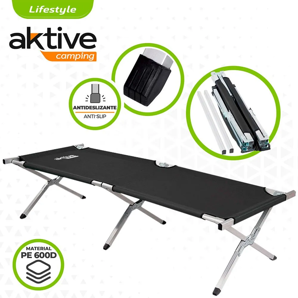 Aktive 190x64 Cm Camping Säng, Black, One Size