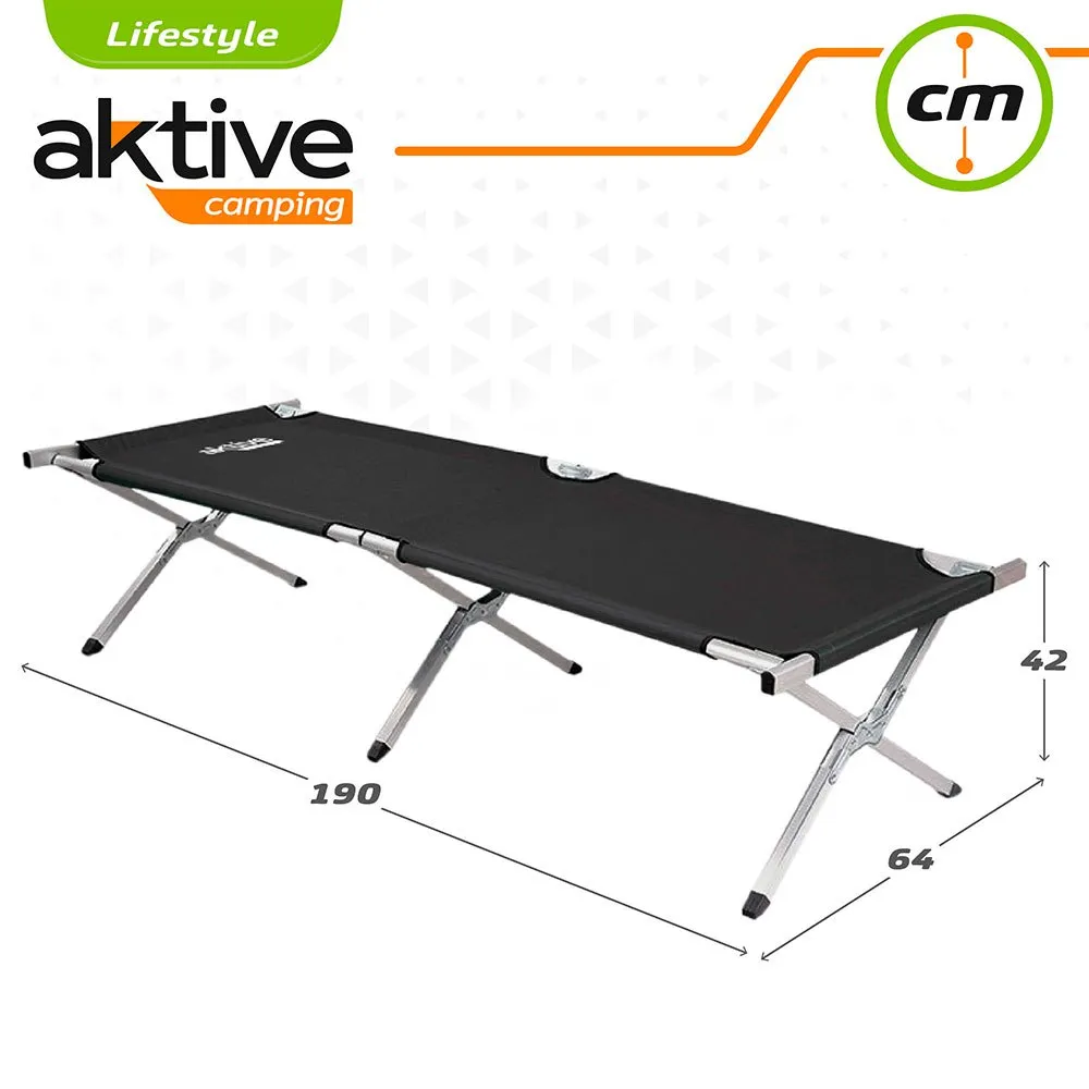 Aktive 190x64 Cm Camping Säng, Black, One Size