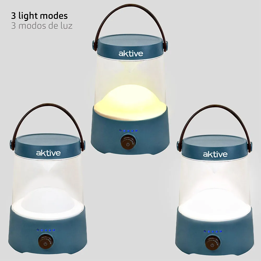 Aktive 2-i-1 63077 Led-campinglampa Usb-uppladdningsbar Dimbar 400 Lumens, Multicolour, One Size