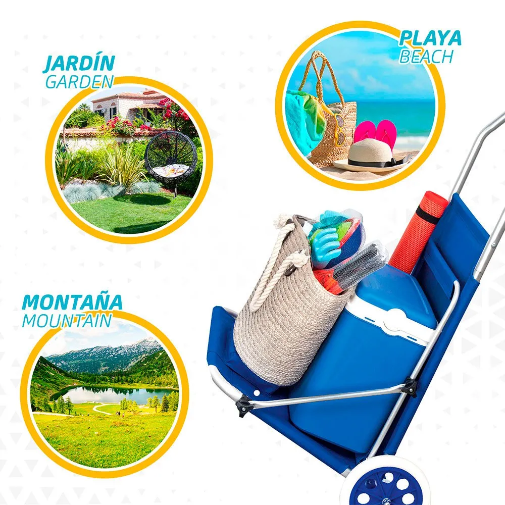 Aktive 2-i-1 Fällbar Solstol För Stranden 6x117x6 Cm unisex, Blue, One Size