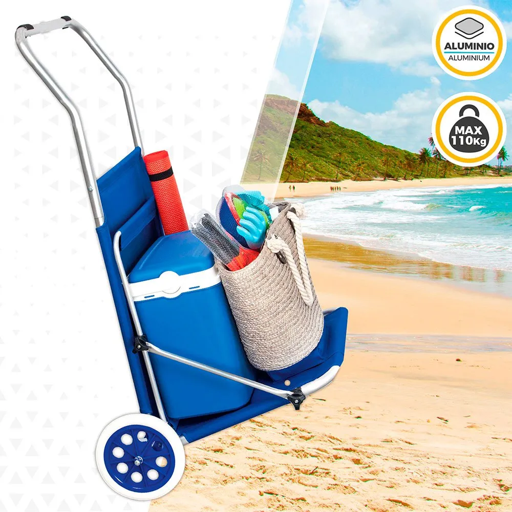 Aktive 2-i-1 Fällbar Solstol För Stranden 6x117x6 Cm unisex, Blue, One Size