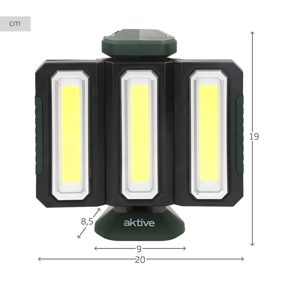 Aktive 3-i-1 61568 Trippel Utomhus-led-spotlight Usb Och Powerbank 1500 Lumens, Multicolour, One Size