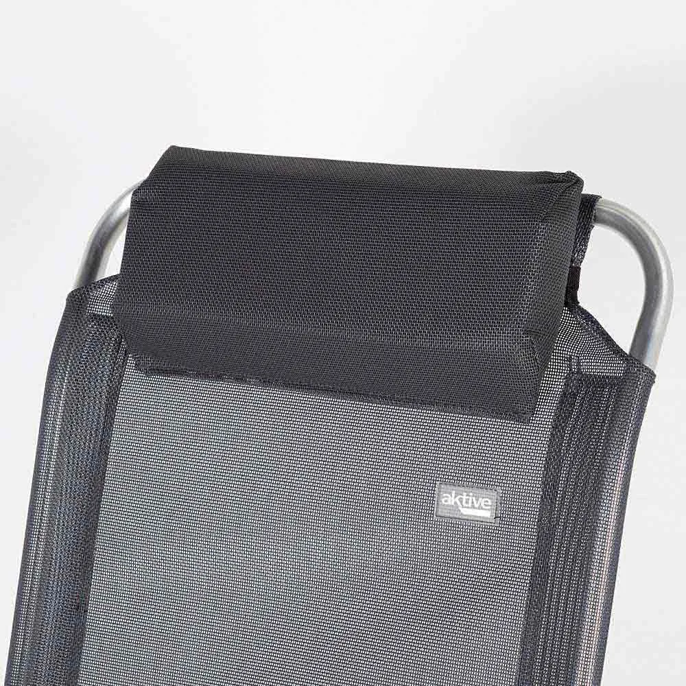 Aktive 44.5x55x103 Cm Aluminium Multipositions Hopfällbar Stol unisex, Grey, One Size