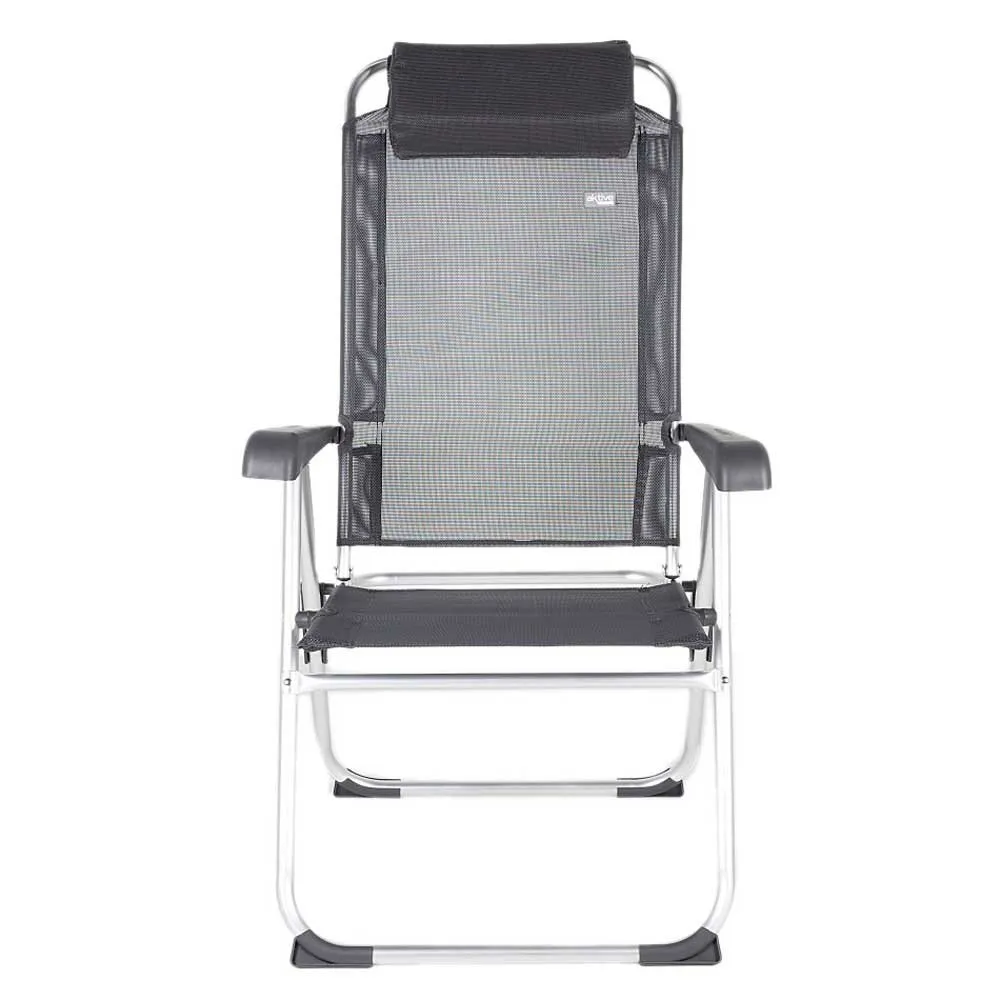 Aktive 44.5x55x103 Cm Aluminium Multipositions Hopfällbar Stol unisex, Grey, One Size