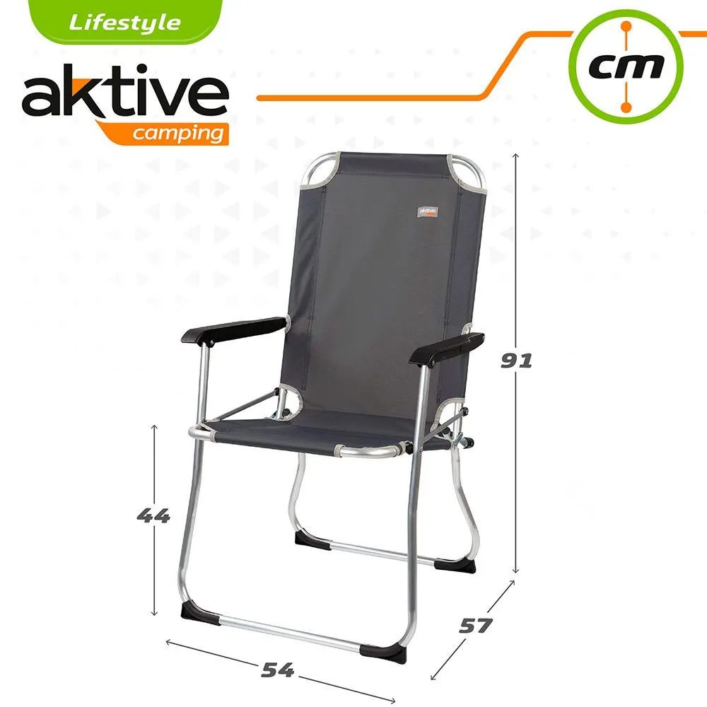 Aktive 54x57x91 Cm Folding Stol, Black, One Size