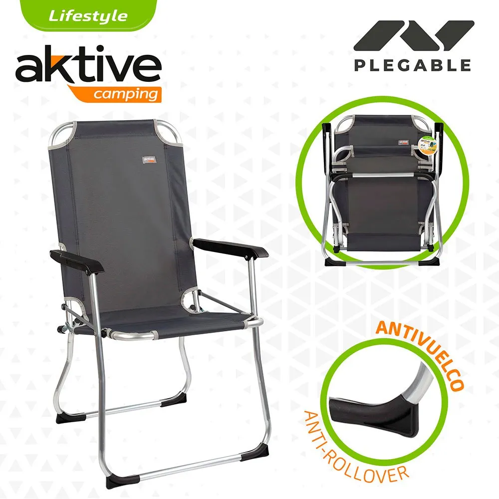 Aktive 54x57x91 Cm Folding Stol, Black, One Size