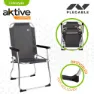 Aktive 54x57x91 Cm Folding Stol, Black, One Size