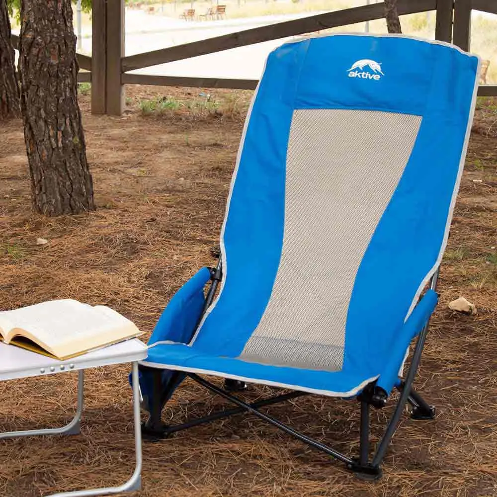Aktive 56x46x94 Cm Låg Hopfällbar Stol I Aluminium unisex, Royal, One Size
