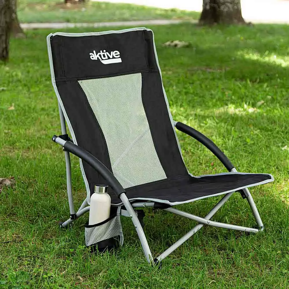 Aktive 56x51x67 Cm Låg Hopfällbar Stol I Aluminium unisex, Black, One Size Aktive 56x51x67 Cm Låg Hopfällbar Stol I Aluminium unisex, Black, One Size