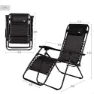 Aktive 61142 Hopfällbar Stol 0 Gravitation Multiposition unisex, Black, One Size