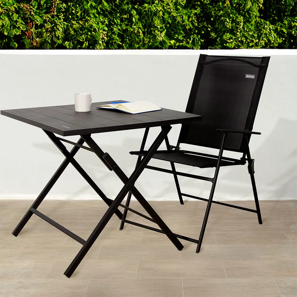 Aktive 61147 Slim 2 Units Fällbar Utomhusstol, Black, One Size