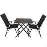 Aktive 61149 Table+2 Armchairs Fällbart Utomhusset, Black, One Size
