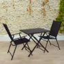 Aktive 61149 Table+2 Armchairs Fällbart Utomhusset, Black, One Size