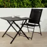 Aktive 61149 Table+2 Armchairs Fällbart Utomhusset, Black, One Size