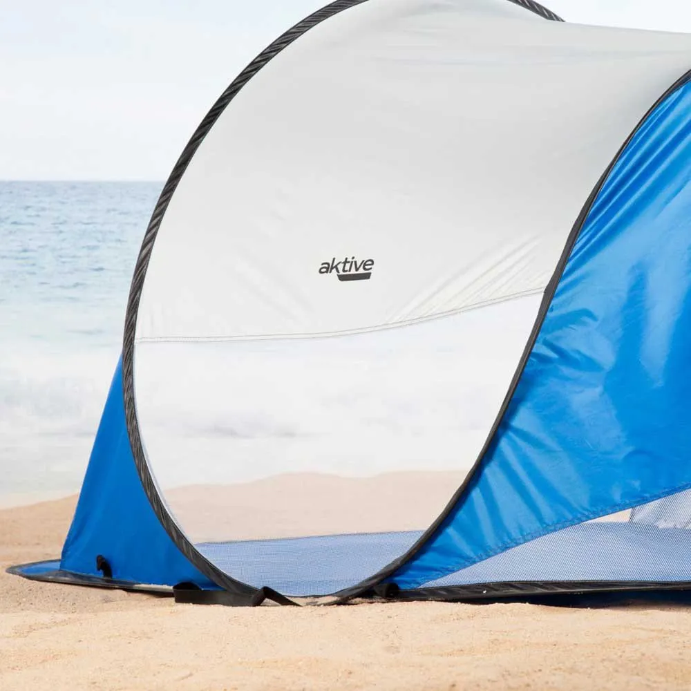 Aktive 62322 Uv50 Popup-vindskydd Och Strandtält 120x200x90 Cm unisex, White / blue, 2 places Aktive 62322 Uv50 Popup-vindskydd Och Strandtält 120x200x90 Cm unisex, White / blue, 2 places