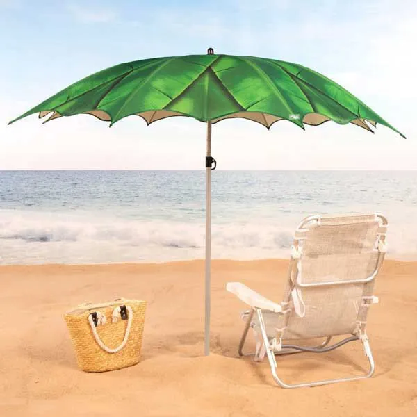 Aktive 62326 Uv40 Ø Tiltbar Strandparasoll 200 Cm unisex, Leaves, One Size
