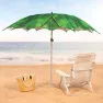 Aktive 62326 Uv40 Ø Tiltbar Strandparasoll 200 Cm unisex, Leaves, One Size