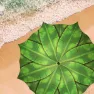 Aktive 62326 Uv40 Ø Tiltbar Strandparasoll 200 Cm unisex, Leaves, One Size