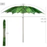 Aktive 62326 Uv40 Ø Tiltbar Strandparasoll 200 Cm unisex, Leaves, One Size