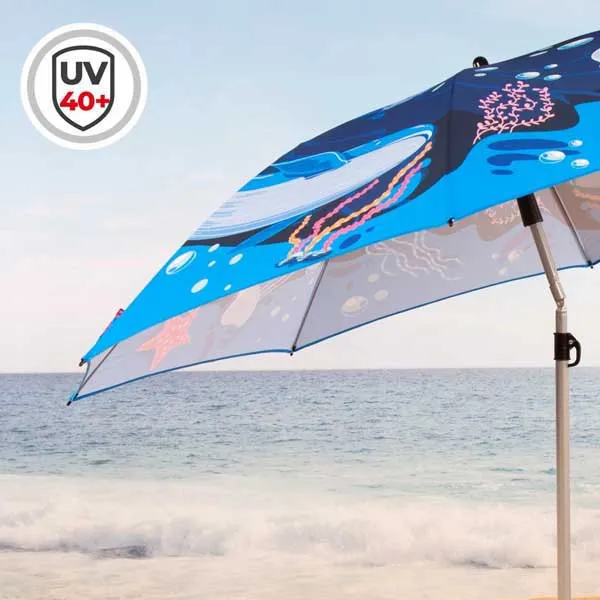 Aktive 62327 Uv40 Ø Tiltbar Strandparasoll 200 Cm unisex, Navy, One Size Aktive 62327 Uv40 Ø Tiltbar Strandparasoll 200 Cm unisex, Navy, One Size