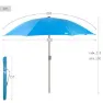 Aktive 62336 Uv50 Ø Stor Lutbar Strandparasoll 220 Cm unisex, Blue, One Size