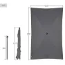 Aktive 62350 Uv30 Rektangulärt Tiltbart Balkongparasoll 200x125 Cm Refurbished, Anthracite, One Size