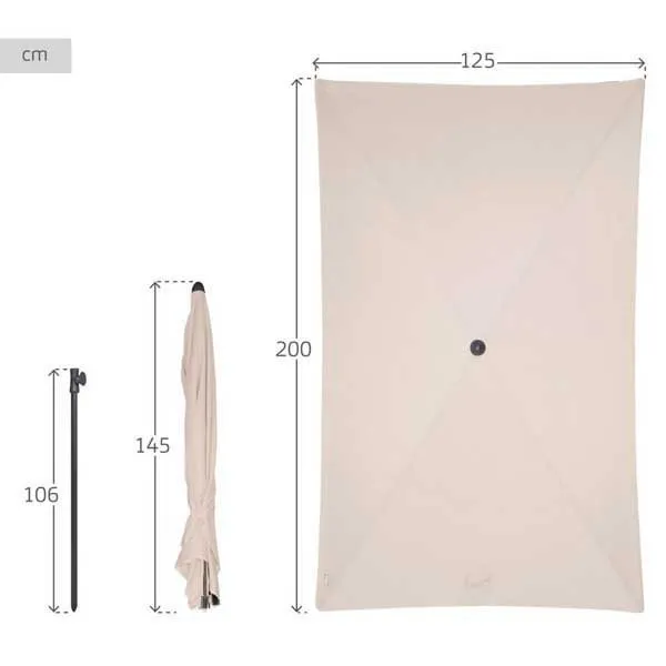 Aktive 62351 Uv30 Rektangulär Tiltbar Balkongparasoll 200x125 Cm, Beige, One Size Aktive 62351 Uv30 Rektangulär Tiltbar Balkongparasoll 200x125 Cm, Beige, One Size