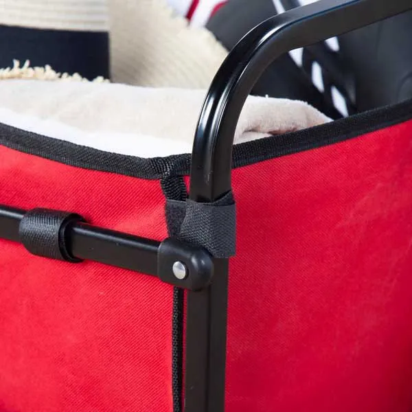 Aktive 62375 Hopfällbar Kundvagn 46x73x94 Cm unisex, Red / black, One Size Aktive 62375 Hopfällbar Kundvagn 46x73x94 Cm unisex, Red / black, One Size