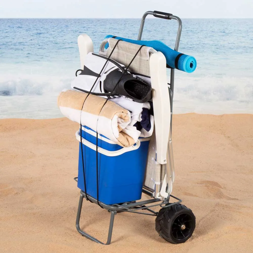 Aktive 62377 Hopfällbar Strandvagn Med Stora Hjul 55x40x100 Cm unisex, Grey, One Size