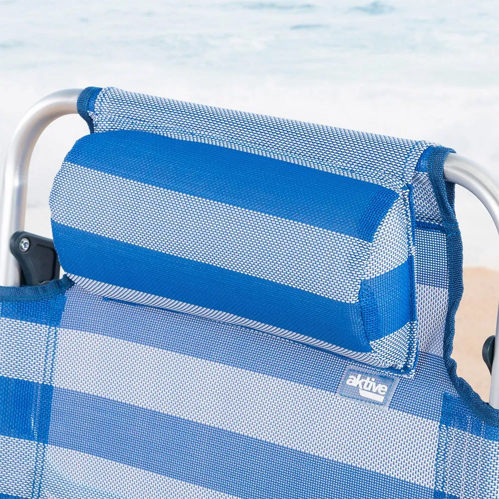 Aktive 62666 Flerpositions Hopfällbar Fåtölj unisex, Blue / white, One Size