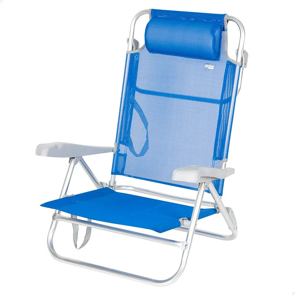 Aktive 62668 Flerpositions Hopfällbar Fåtölj unisex, Blue, One Size