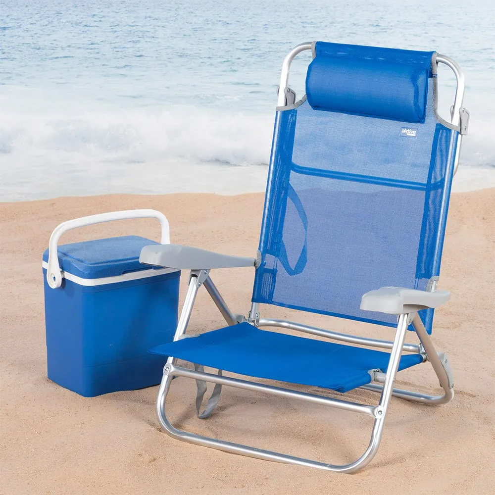 Aktive 62668 Flerpositions Hopfällbar Fåtölj unisex, Blue, One Size
