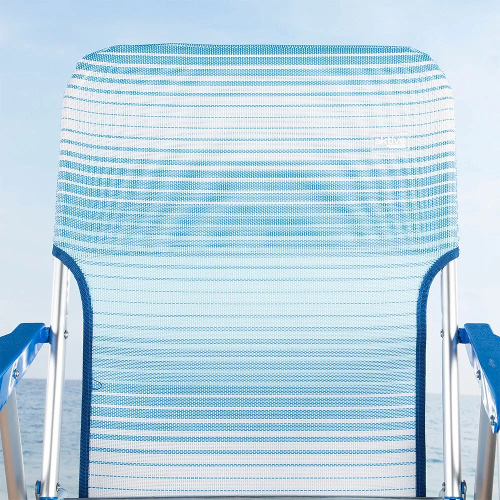 Aktive 62670 Låg Hopfällbar Stol I Aluminium unisex, Striped blue, One Size Aktive 62670 Låg Hopfällbar Stol I Aluminium unisex, Striped blue, One Size