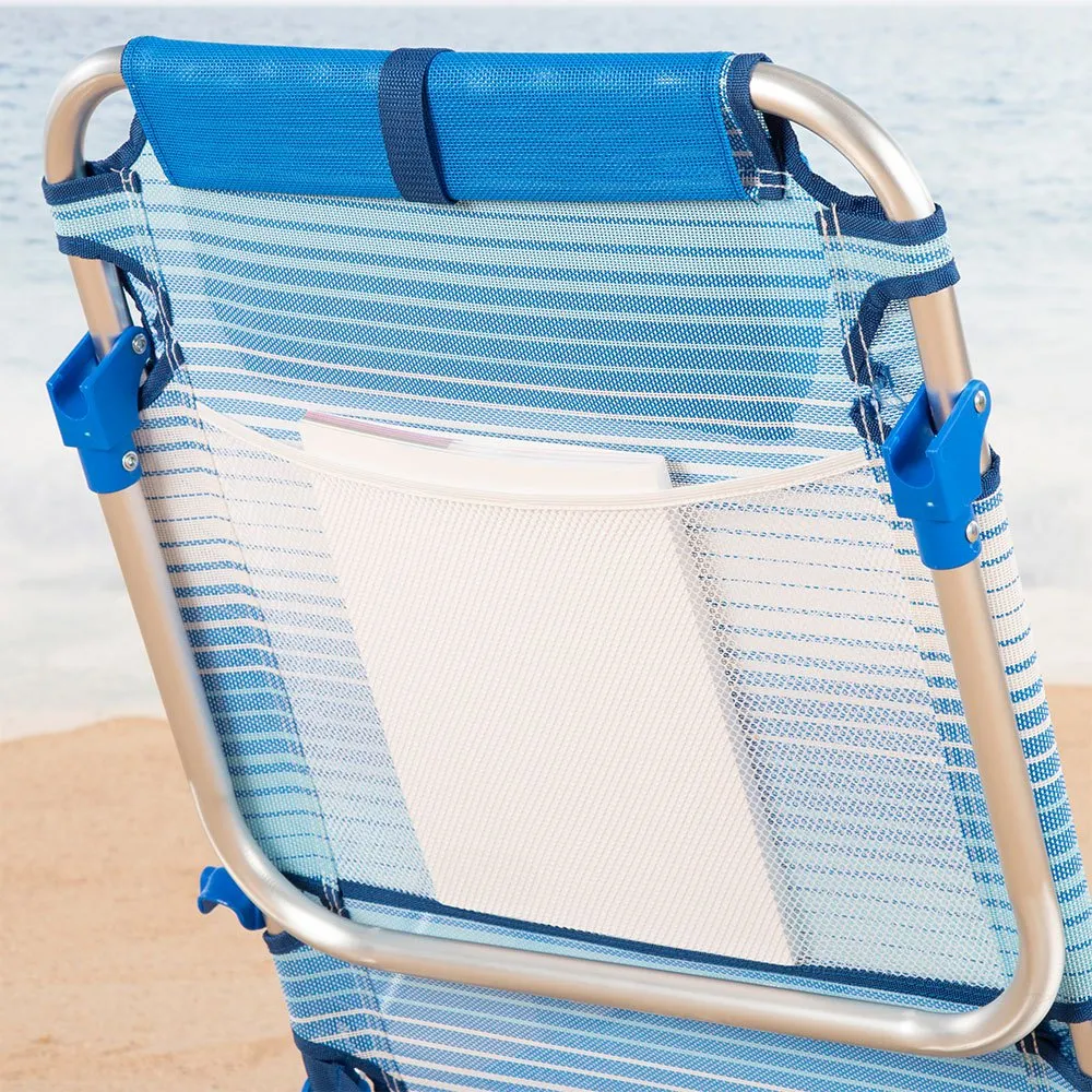 Aktive 62671 Låg Hopfällbar Multipositionsstol I Aluminium unisex, Striped blue, One Size Aktive 62671 Låg Hopfällbar Multipositionsstol I Aluminium unisex, Striped blue, One Size