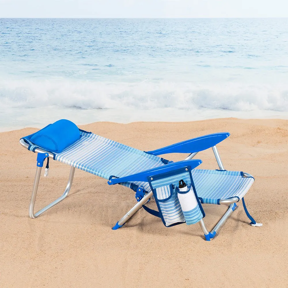 Aktive 62671 Låg Hopfällbar Multipositionsstol I Aluminium unisex, Striped blue, One Size Aktive 62671 Låg Hopfällbar Multipositionsstol I Aluminium unisex, Striped blue, One Size
