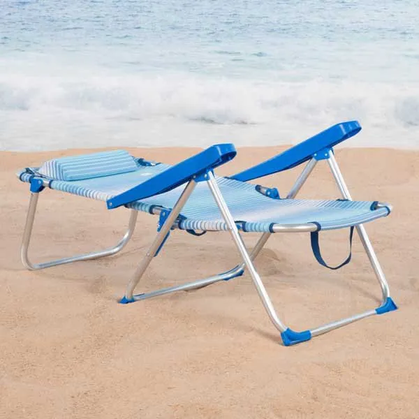 Aktive 62672 Hopfällbar Stol Med Flera Lägen 53x60x90 Cm unisex, Blue stripes, One Size