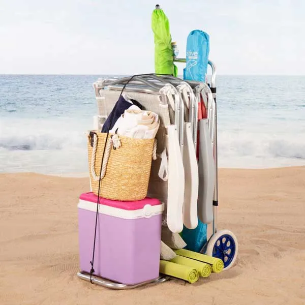 Aktive 62683 Hopfällbar Strandvagn Med Stora Hjul 47x75x104 Cm unisex, Blue / grey, One Size Aktive 62683 Hopfällbar Strandvagn Med Stora Hjul 47x75x104 Cm unisex, Blue / grey, One Size