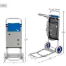 Aktive 62683 Hopfällbar Strandvagn Med Stora Hjul 47x75x104 Cm unisex, Blue / grey, One Size