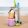 Aktive 62683 Hopfällbar Strandvagn Med Stora Hjul 47x75x104 Cm unisex, Blue / grey, One Size