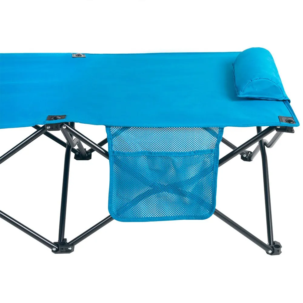 Aktive 63042 178x38x62cm Folding Camping Säng, Blue / black, One Size