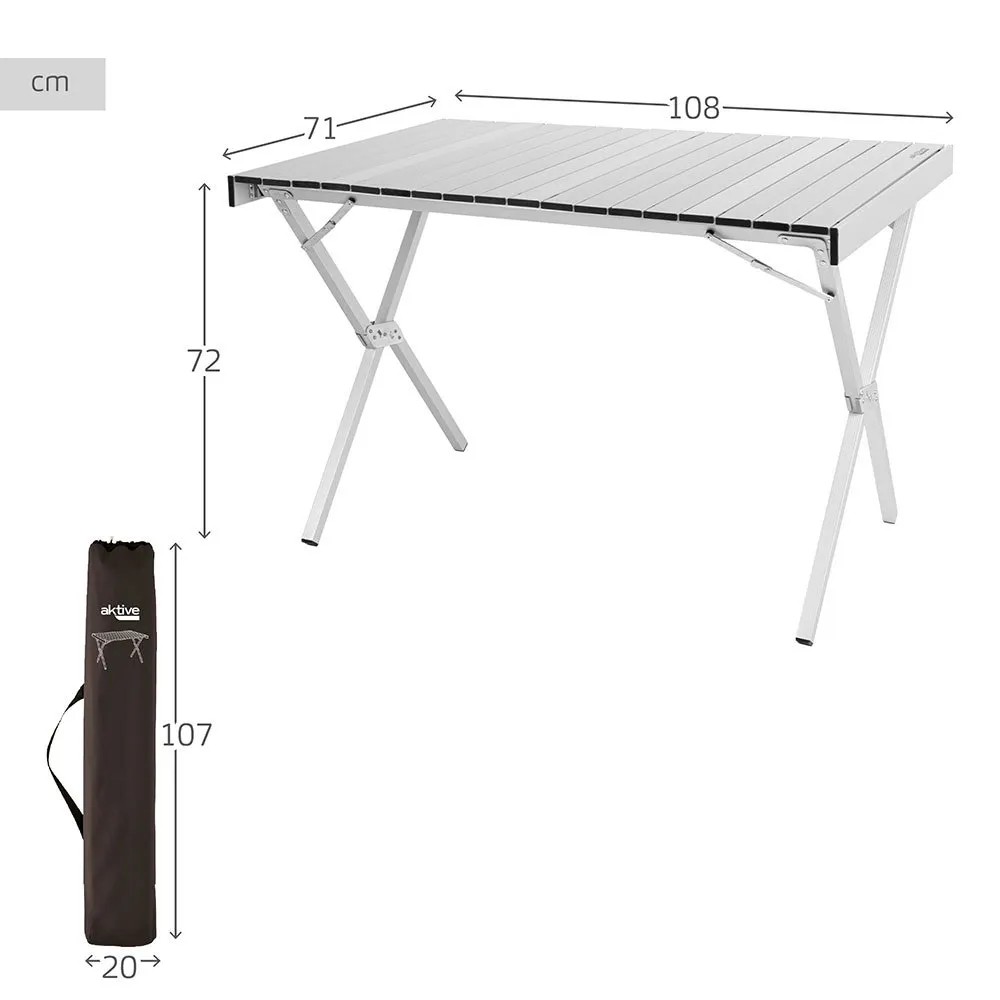 Aktive 63050 71x108x72cm Fällbart Campingbord unisex, White, 6305071 x 108 x 72cm