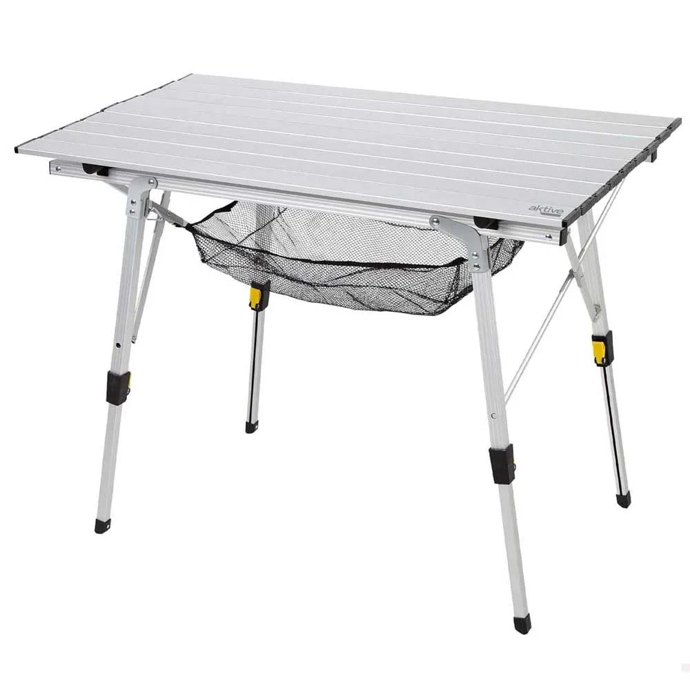 Aktive 63052 Fällbart Campingbord unisex, Alum, 90 x 51 x 45-70cm