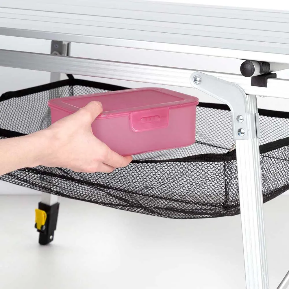 Aktive 63052 Fällbart Campingbord unisex, Alum, 90 x 51 x 45-70cm