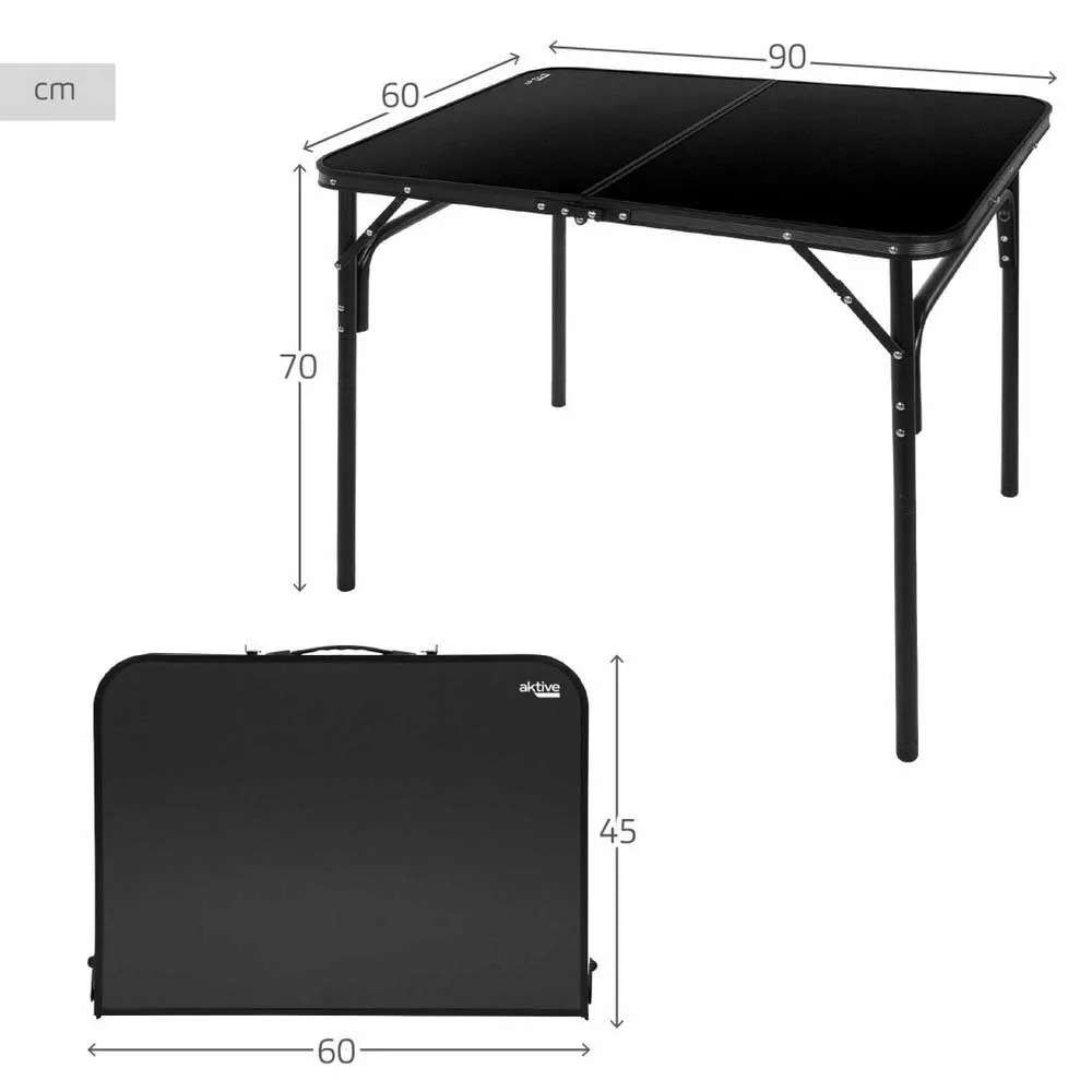 Aktive 63054 Fällbart Campingbord unisex, Black, 90 x 60 x 70cm Aktive 63054 Fällbart Campingbord unisex, Black, 90 x 60 x 70cm