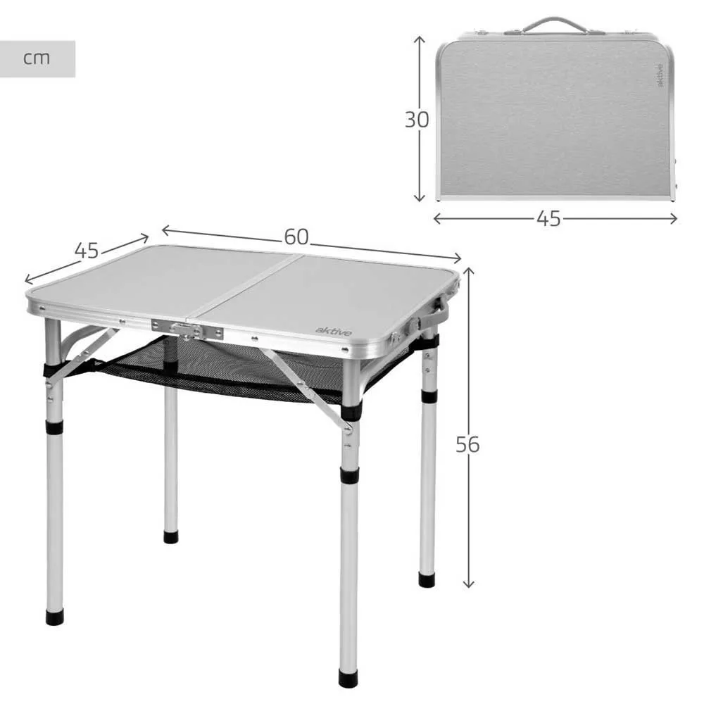 Aktive 63085 Fällbart Campingbord unisex, Beige, 60 x 45 x 56cm
