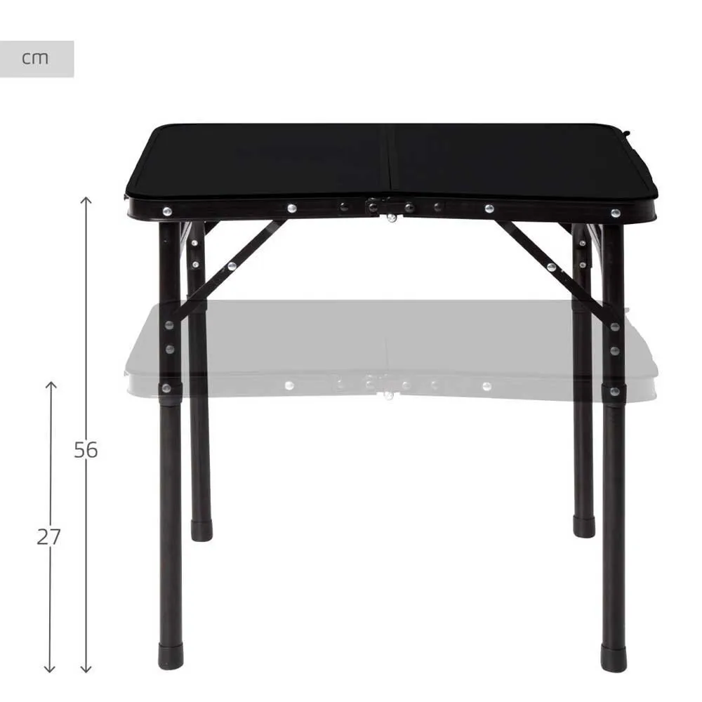 Aktive 63086 Höj- Och Sänkbar Hopfällbar Campingbord unisex, Black, 60 x 45 x 27/56cm