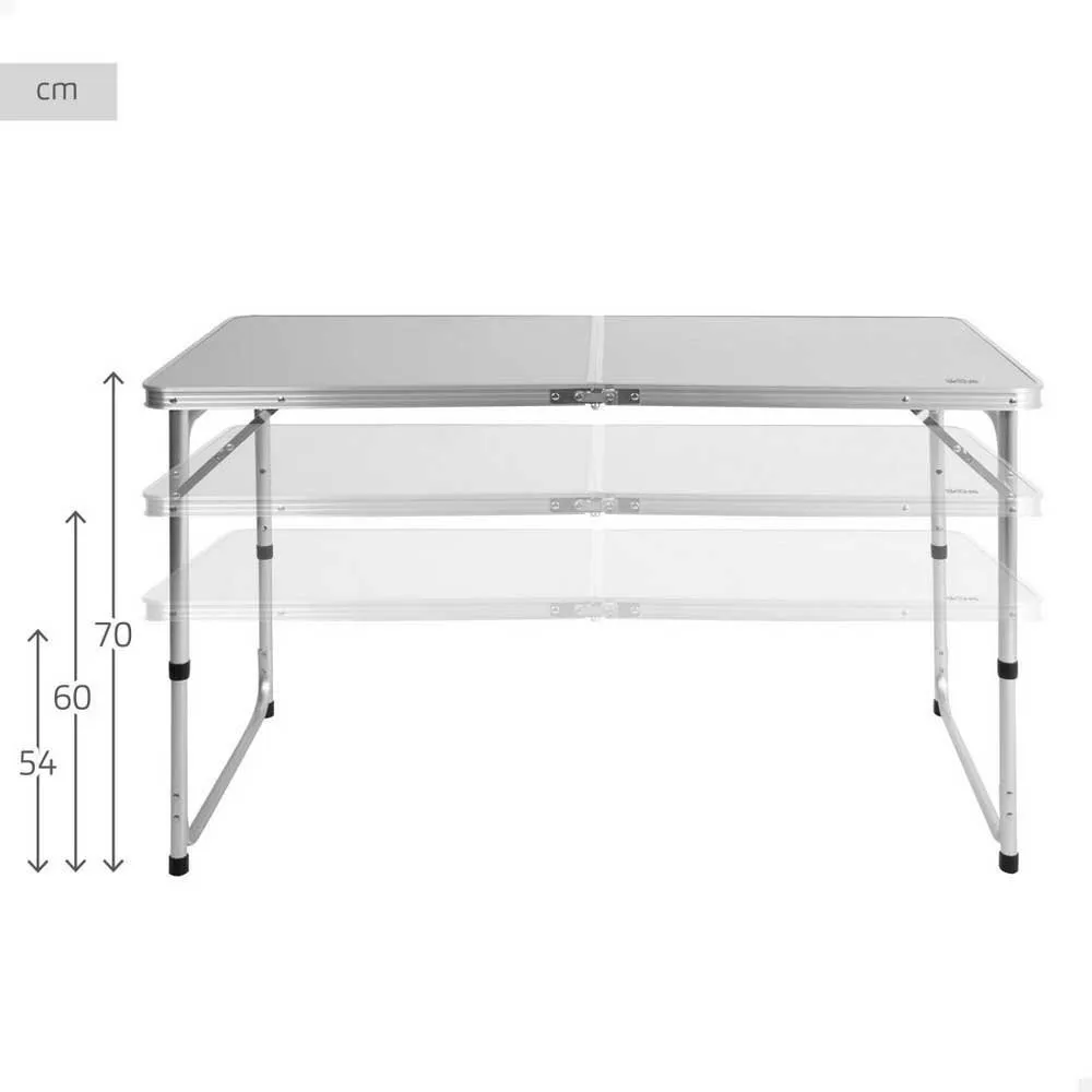 Aktive 63088 Höj- Och Sänkbar Hopfällbar Campingbord unisex, Grey, 120 x 60 x 54/60/70cm Aktive 63088 Höj- Och Sänkbar Hopfällbar Campingbord unisex, Grey, 120 x 60 x 54/60/70cm
