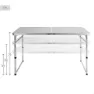 Aktive 63088 Höj- Och Sänkbar Hopfällbar Campingbord unisex, Grey, 120 x 60 x 54/60/70cm