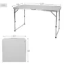 Aktive 63088 Höj- Och Sänkbar Hopfällbar Campingbord unisex, Grey, 120 x 60 x 54/60/70cm