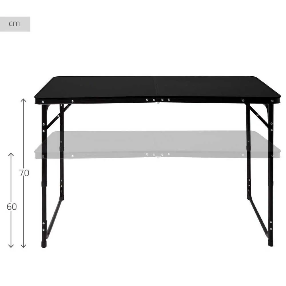 Aktive 63089 Höj- Och Sänkbar Hopfällbar Campingbord unisex, Black, 120 x 60 x 60/70cm